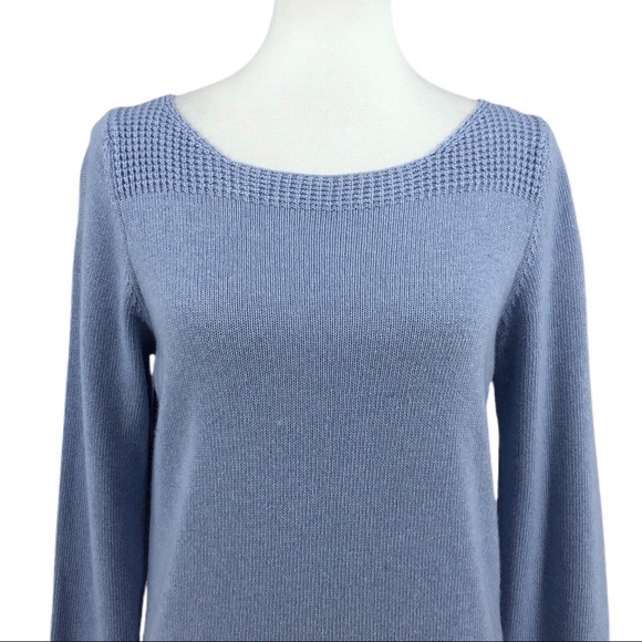 Benedetta B. Light Blue Knit Crew Neck Sweater, Size L - Picture 2 of 8